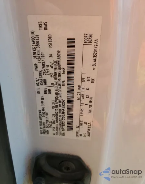 2018 Ford F150 Super Cab from USA, damaged, VIN 1FTEX1C56JFA55257